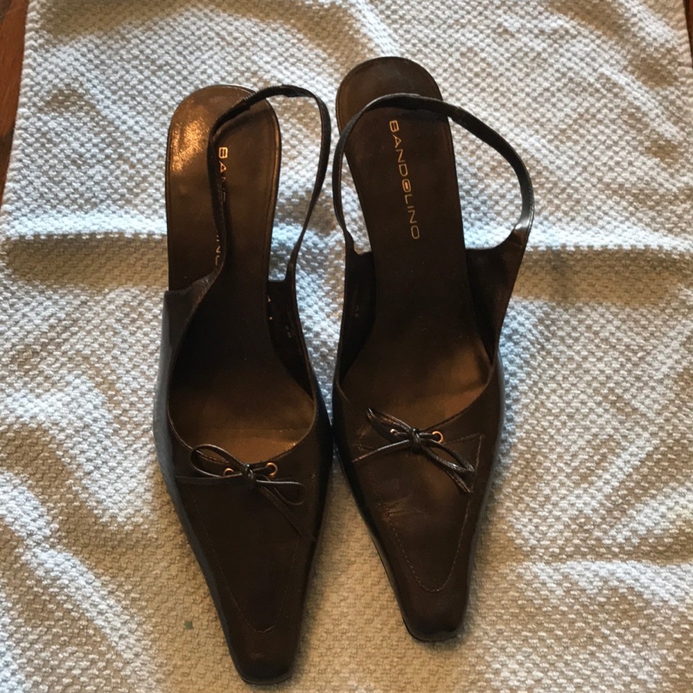Bandolino black leather sling-backs